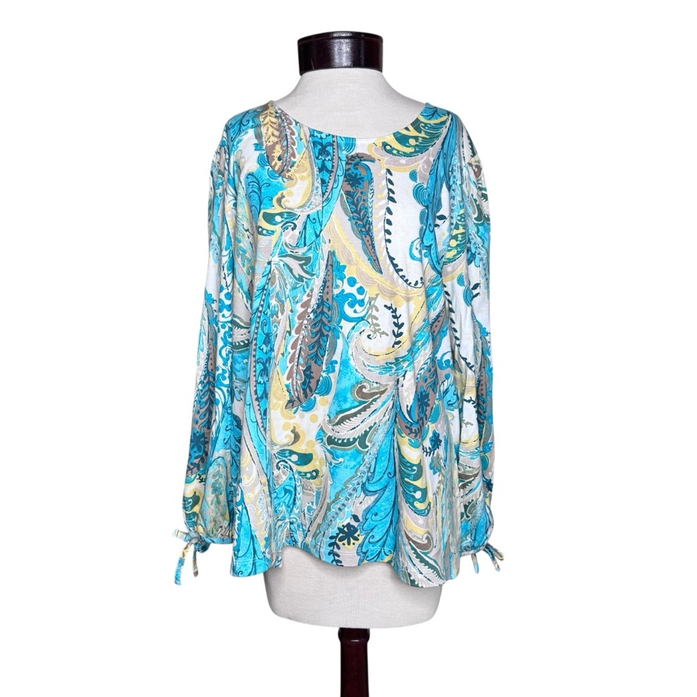 Chico's Multicolor Paisley Long Sleeve Top size 3 XL/1X or size 16